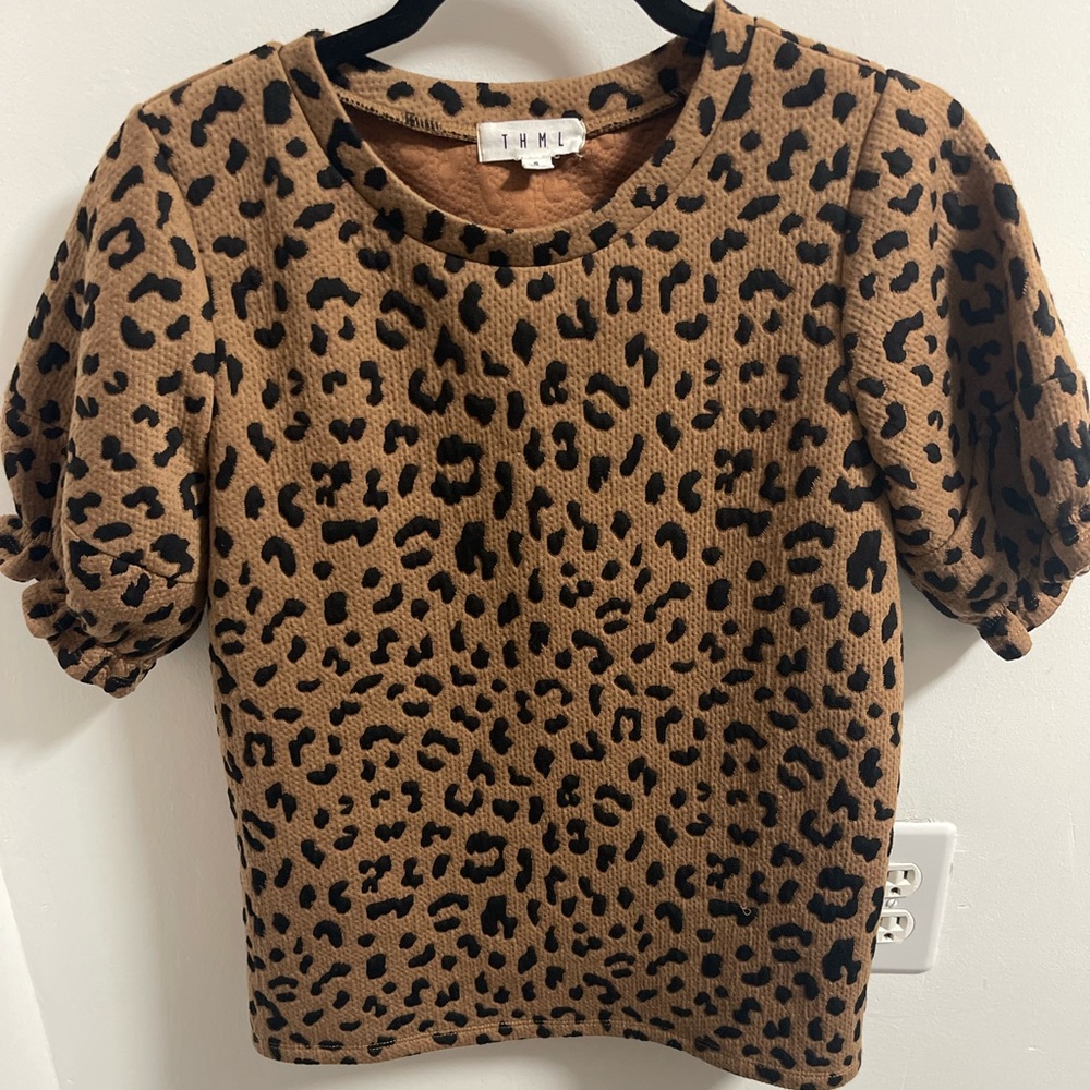 THML Brown Leopard Print Top